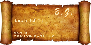 Basch Gál névjegykártya